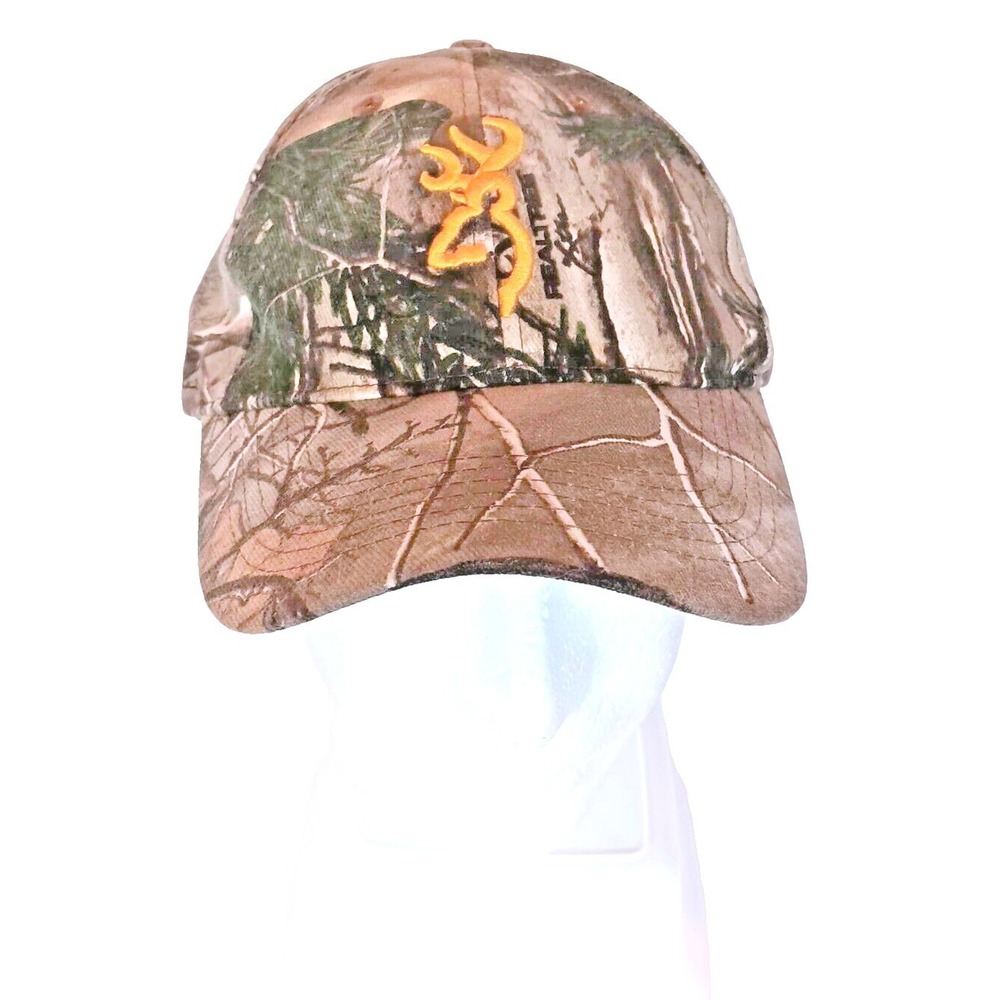 Browning Realtree Camo Hat Mens Adjustable Buckmark Logo Hunting Fishing Cap‎